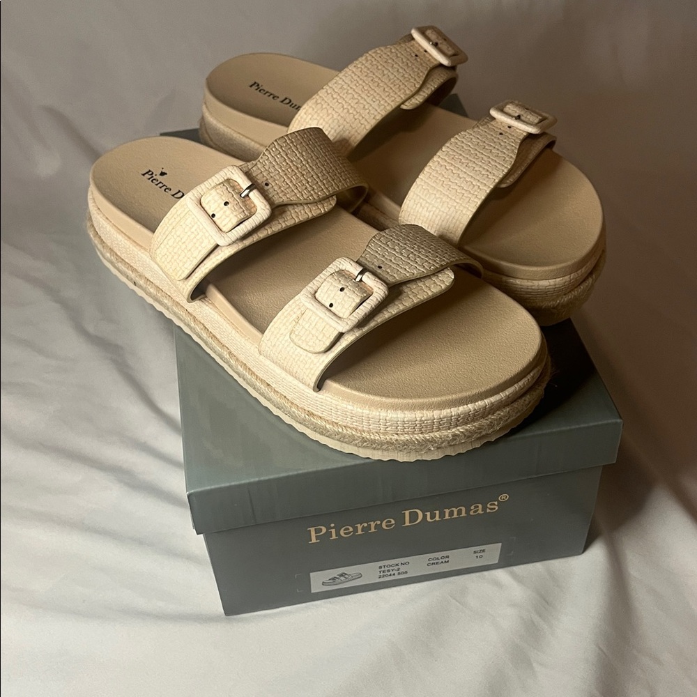 Pierre Dumas Cream Sandals
